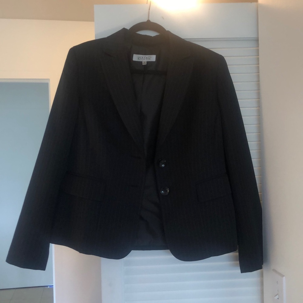 Black striped blazer